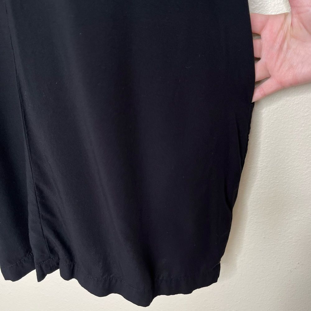 Gap Little Black Dress Ruffle V Neck Short Sleeve Zen Shift Women Small Rayon - Picture 4 of 12